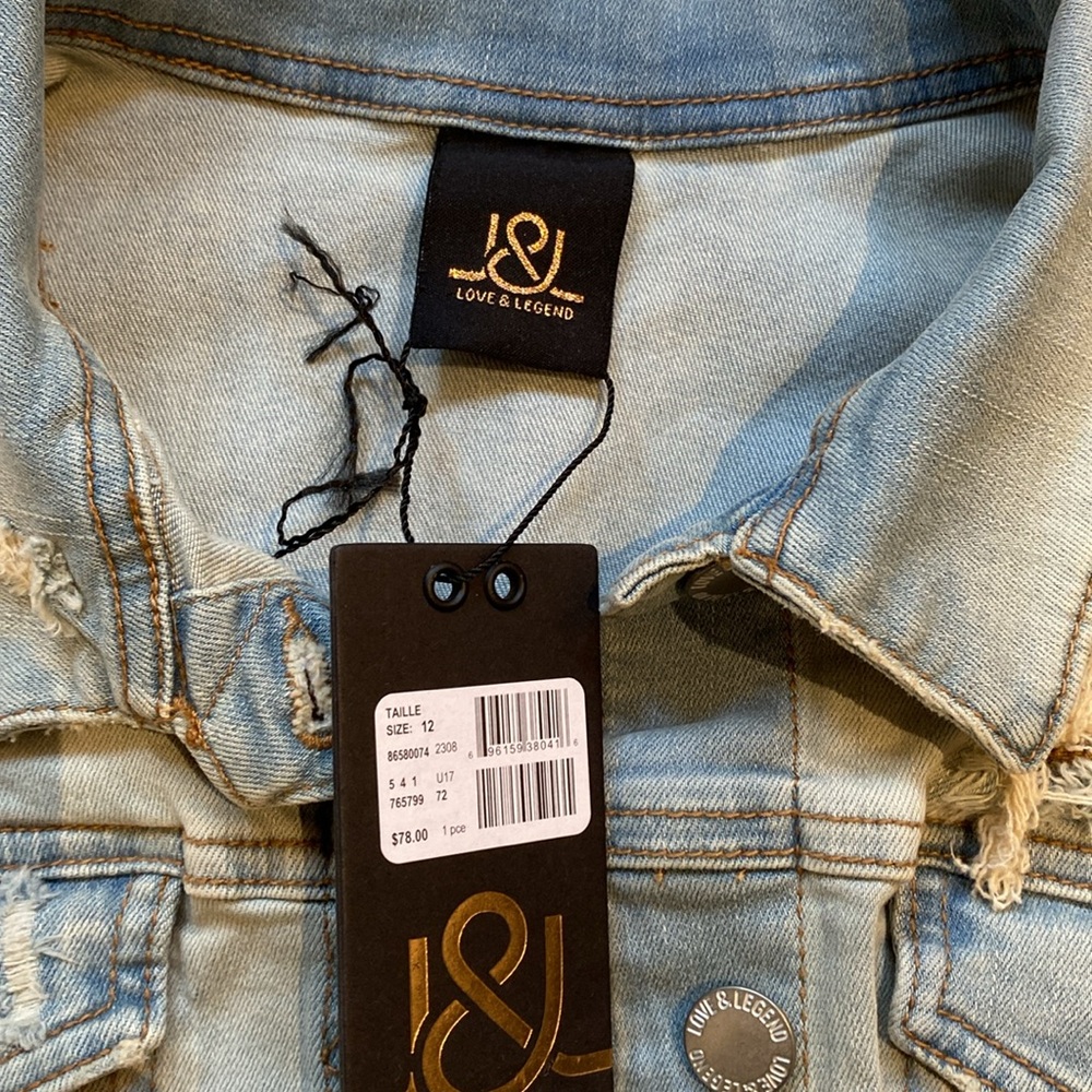 New with tags, Love and Legend distressed jeans vest - Picture 2 of 3